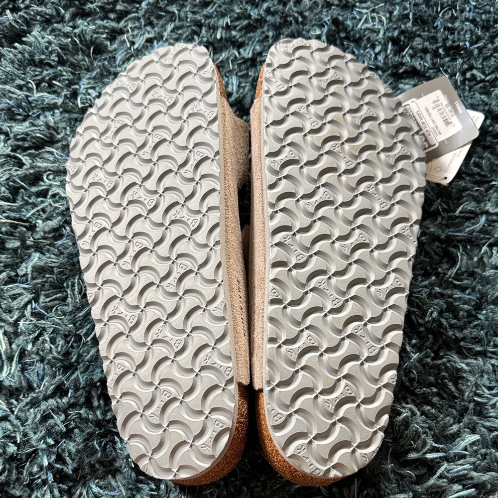 Birkenstock Arizona Soft Footbed light gray Suede Sandals - Picture 5 of 7